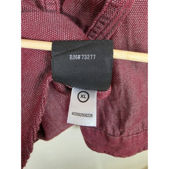 Rock & Republic Shirt Mens XL Burgundy Long Sleeve Button Up Two Zipper Pockets - Picture 4 of 12